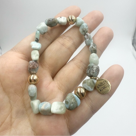 Kinsley Armelle Natural Amazonite Elegant Beaded Bracelet - Picture 3 of 5